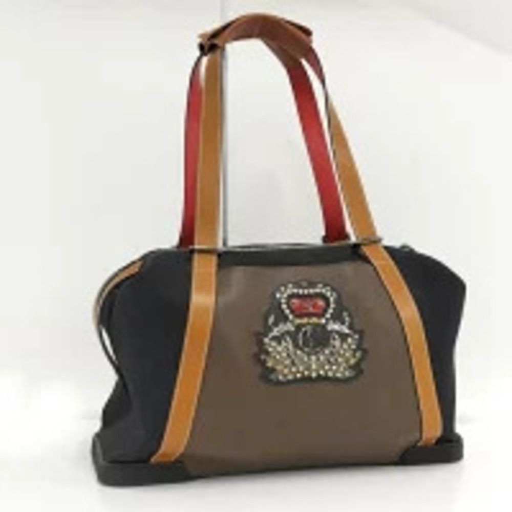 CHRISTIAN LOUBOUTIN Boston Bag Canvas Black